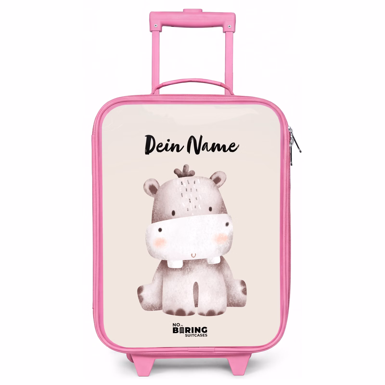 Kinderkoffer Rosa mit Name - Nigel Nilpferd — 1