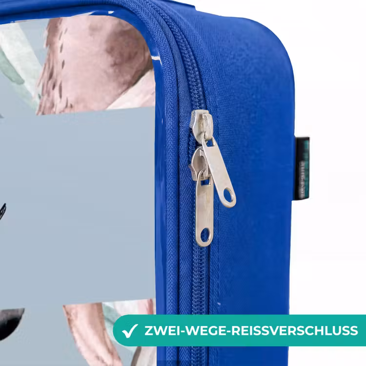 Kinderkoffer Blau mit Name - Dschungel in hellen Farben — 5