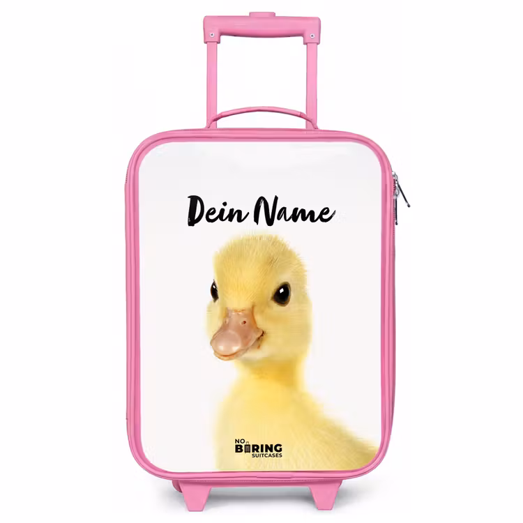 Kinderkoffer Rosa mit Name - Barry die Gummi-Ente — 1