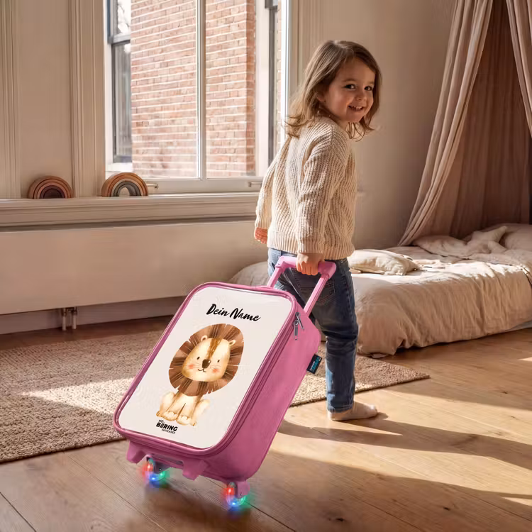 Kinderkoffer Rosa mit Name - Lamar Löwe — 2
