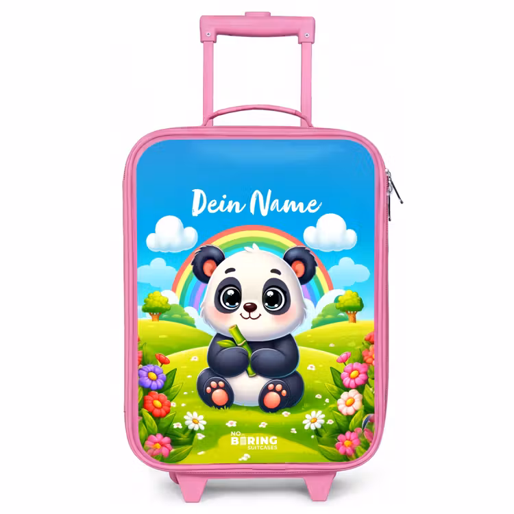 Kinderkoffer Rosa mit Name - Pukkie-Panda — 1