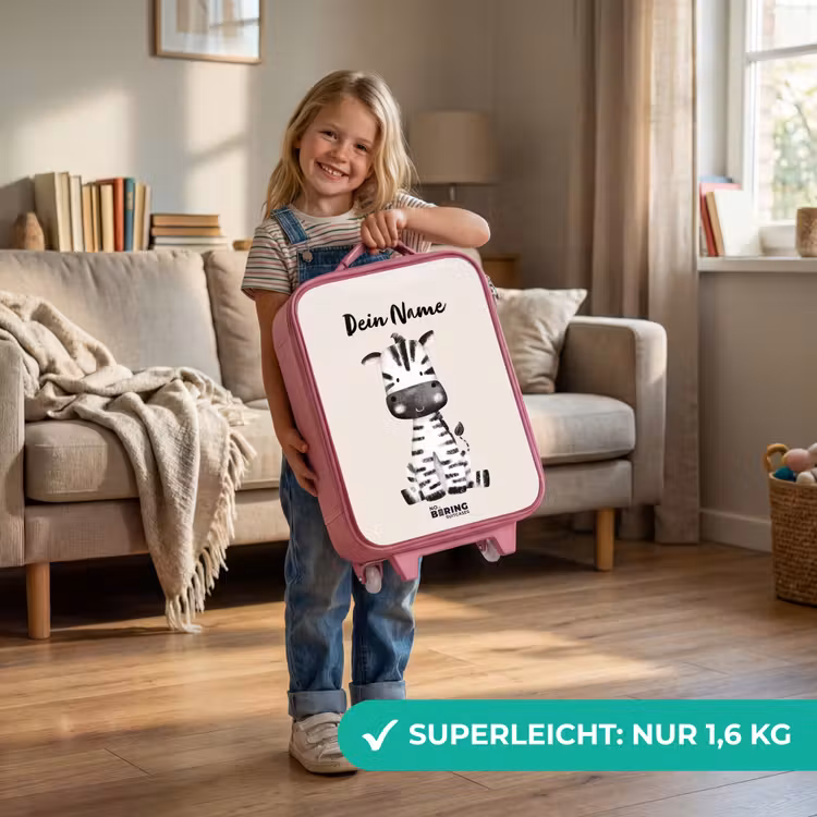 Kinderkoffer Rosa mit Name - Zoë Zebra — 3