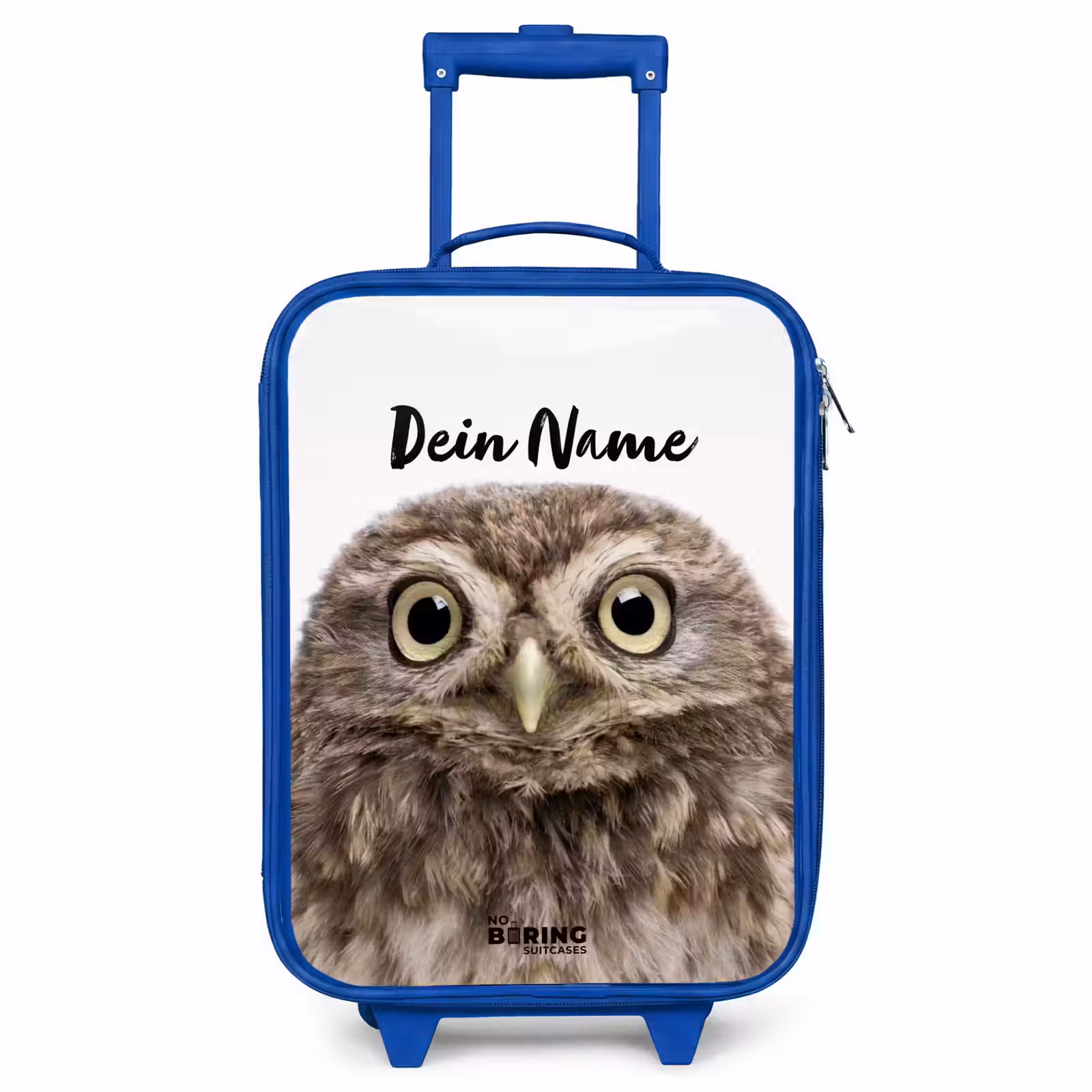 Kinderkoffer Blau mit Name - Ulke Eule — 1