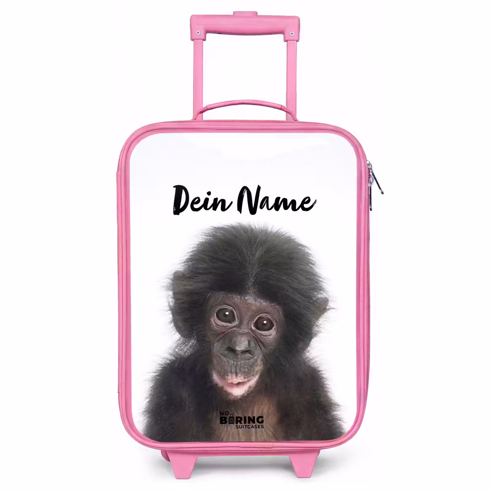 Kinderkoffer Rosa mit Name - Charlie Chimp — 1