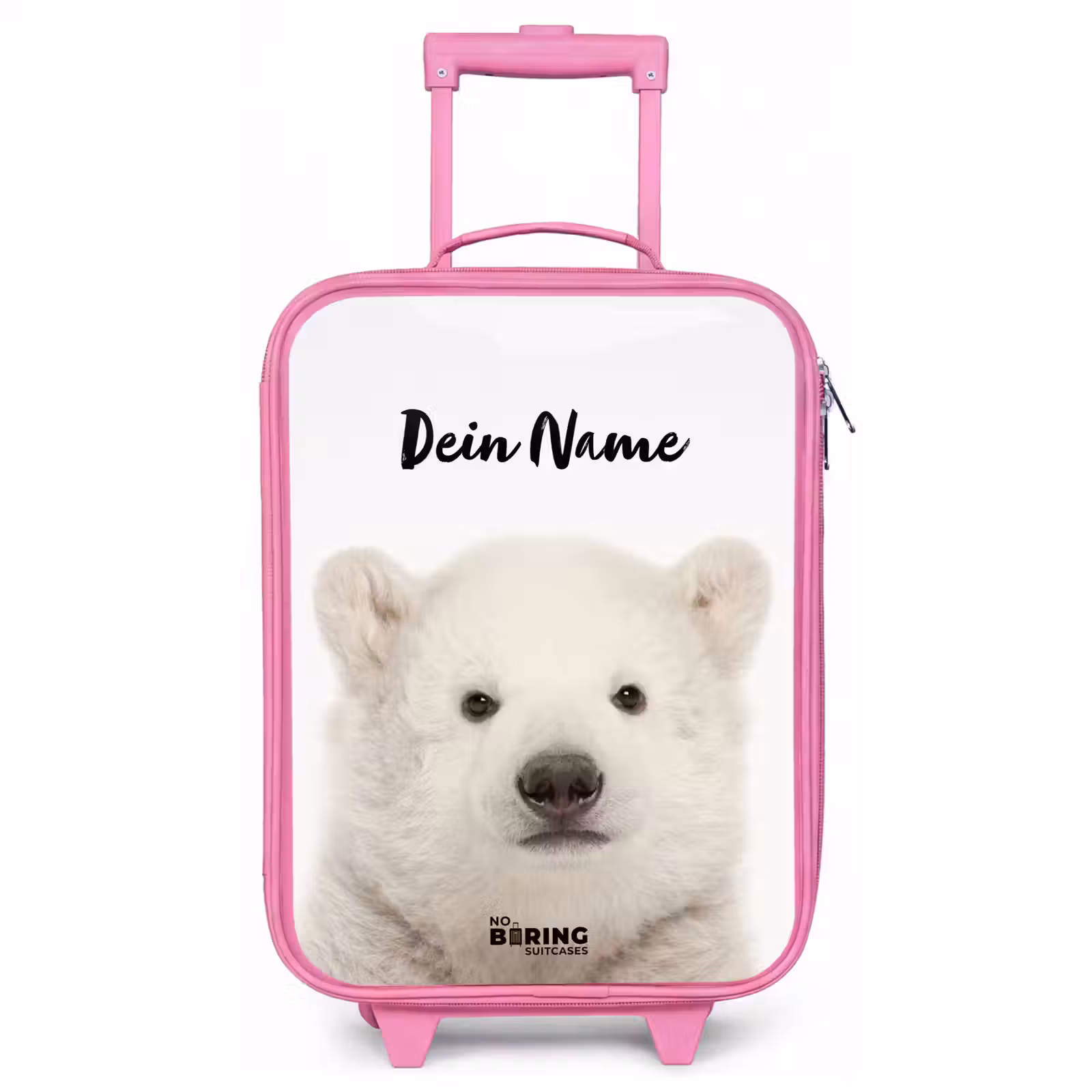 Kinderkoffer Rosa mit Name - Niedlicher Eisbär — 1