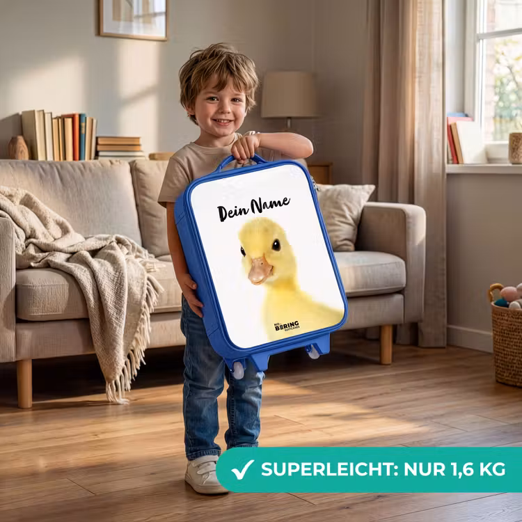 Kinderkoffer Blau mit Name - Barry die Gummi-Ente — 3