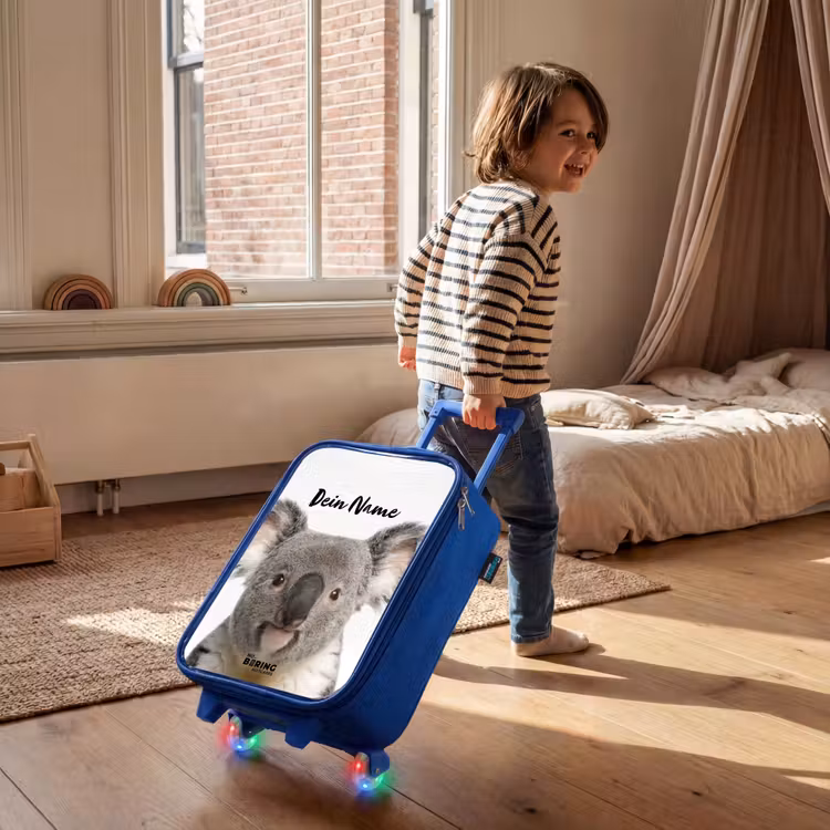 Kinderkoffer Blau mit Name - Niedlicher Koala-Bär — 2