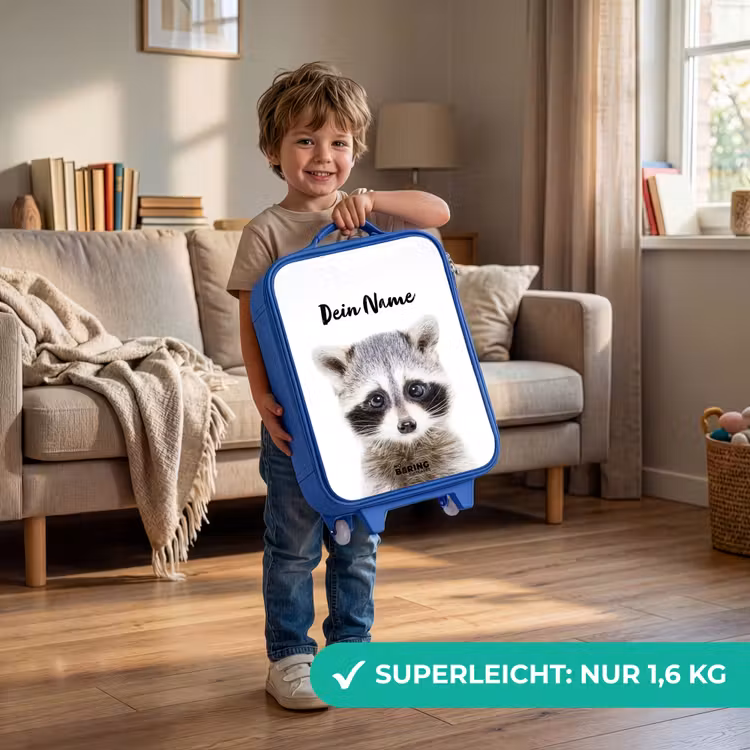 Kinderkoffer Blau mit Name - Rachid Waschbär — 3
