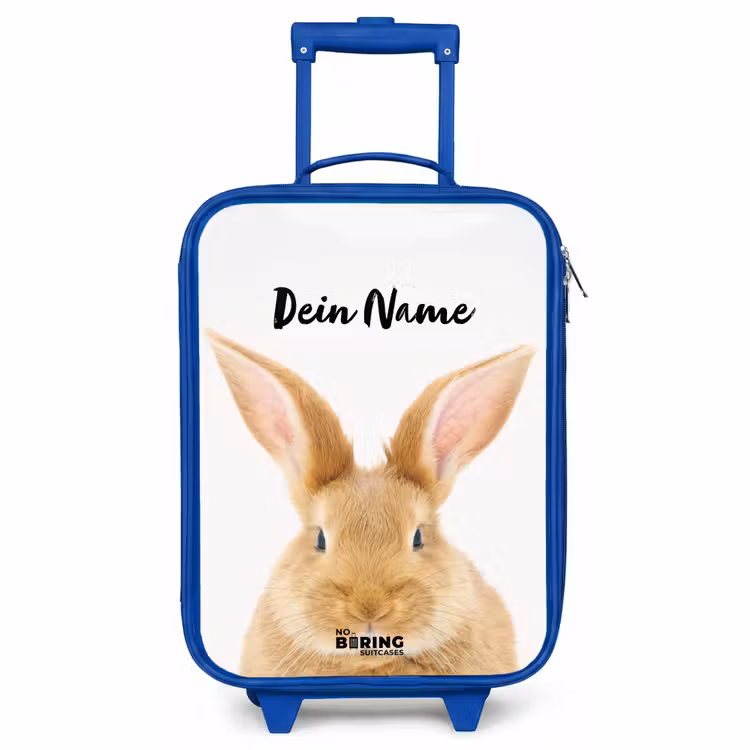Kinderkoffer Blau mit Name - Schnupfen mit befriedigtem Kopf — 1