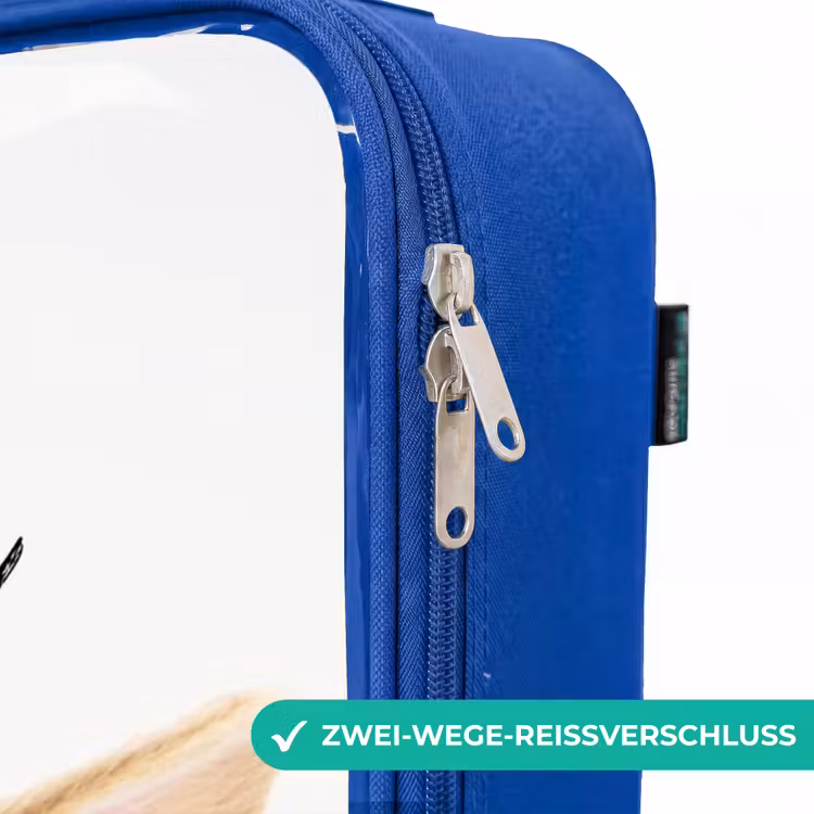 Kinderkoffer Blau mit Name - Schnupfen mit befriedigtem Kopf — 5