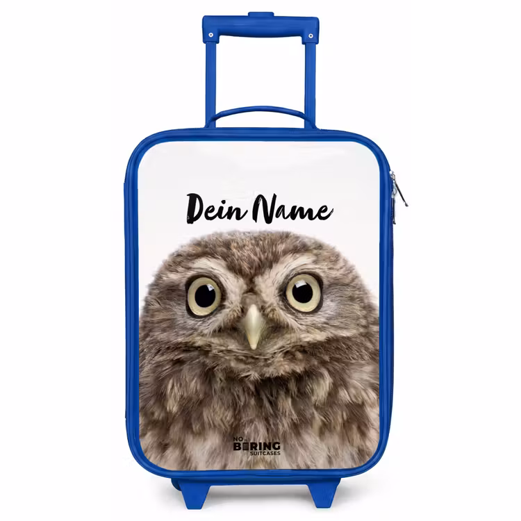 Kinderkoffer Blau mit Name - Ulke Eule — 1
