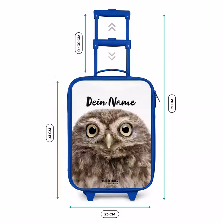 Kinderkoffer Blau mit Name - Ulke Eule — 7
