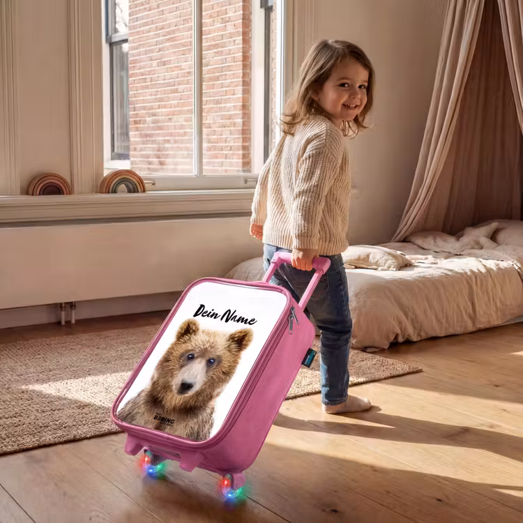 Kinderkoffer Rosa mit Name - Bennie Bär — 2