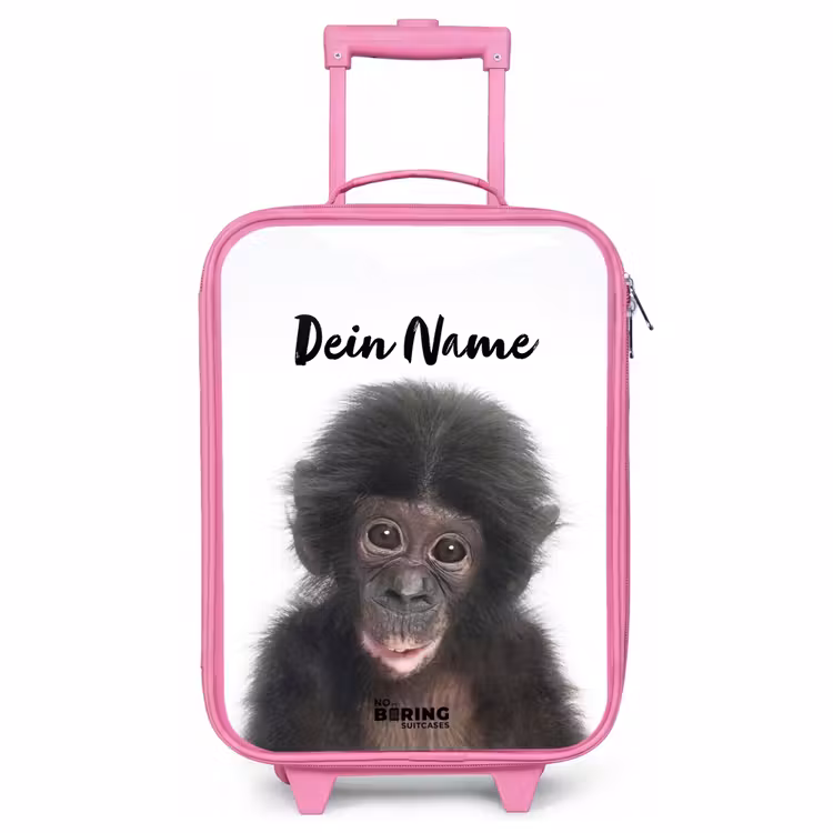 Kinderkoffer Rosa mit Name - Charlie Chimp — 1