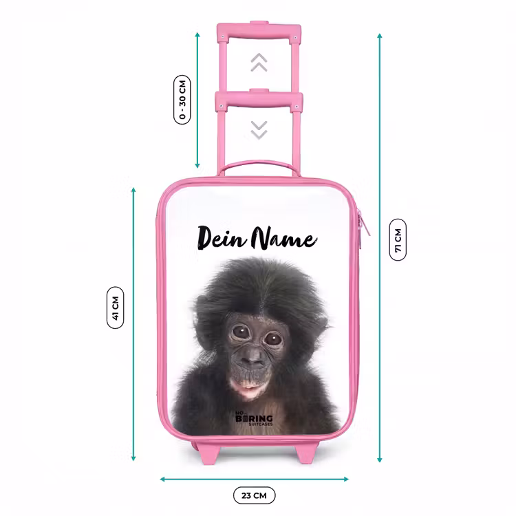 Kinderkoffer Rosa mit Name - Charlie Chimp — 7