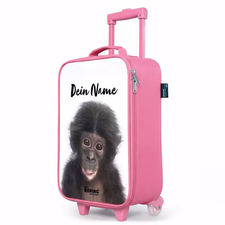 Kinderkoffer Rosa mit Name - Charlie Chimp — 8