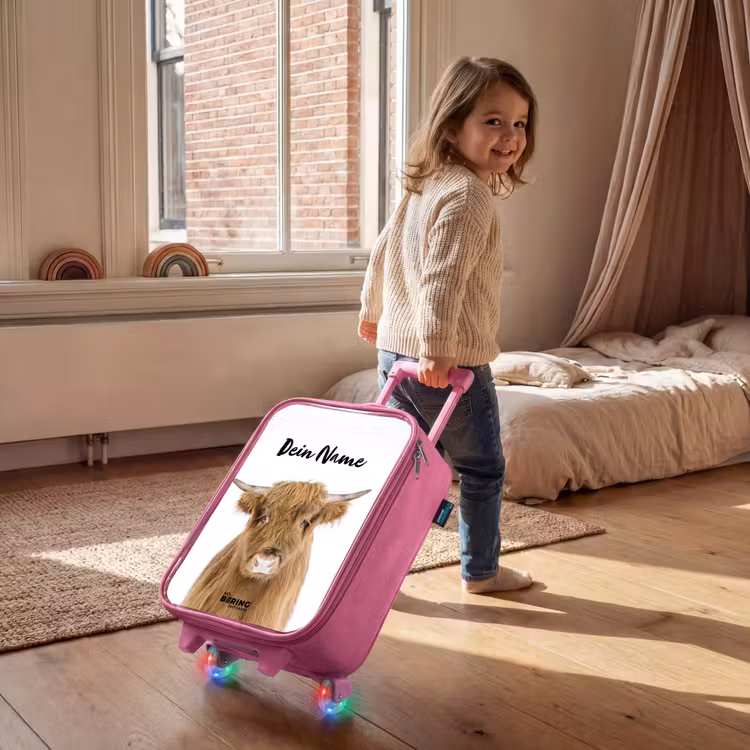 Kinderkoffer Rosa mit Name - Halbe Hooglander — 2