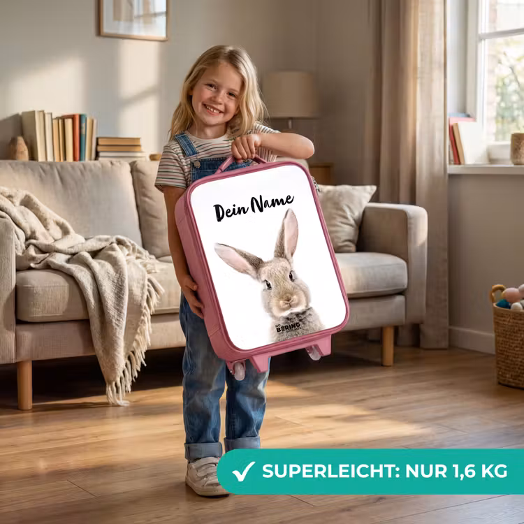 Kinderkoffer Rosa mit Name - Koen-Kaninchen — 3