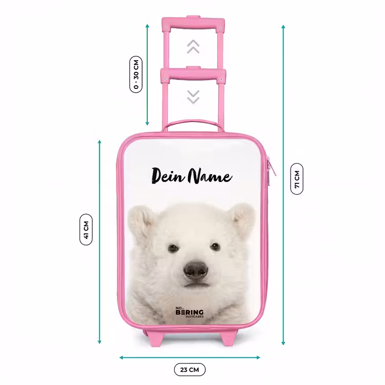 Kinderkoffer Rosa mit Name - Niedlicher Eisbär — 7