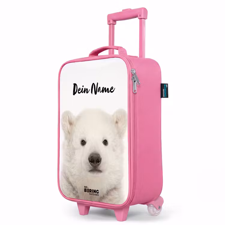 Kinderkoffer Rosa mit Name - Niedlicher Eisbär — 8