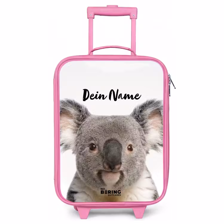 Kinderkoffer Rosa mit Name - Niedlicher Koala-Bär — 1