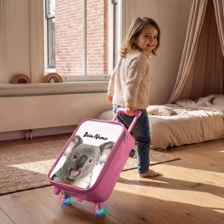 Kinderkoffer Rosa mit Name - Niedlicher Koala-Bär — 2