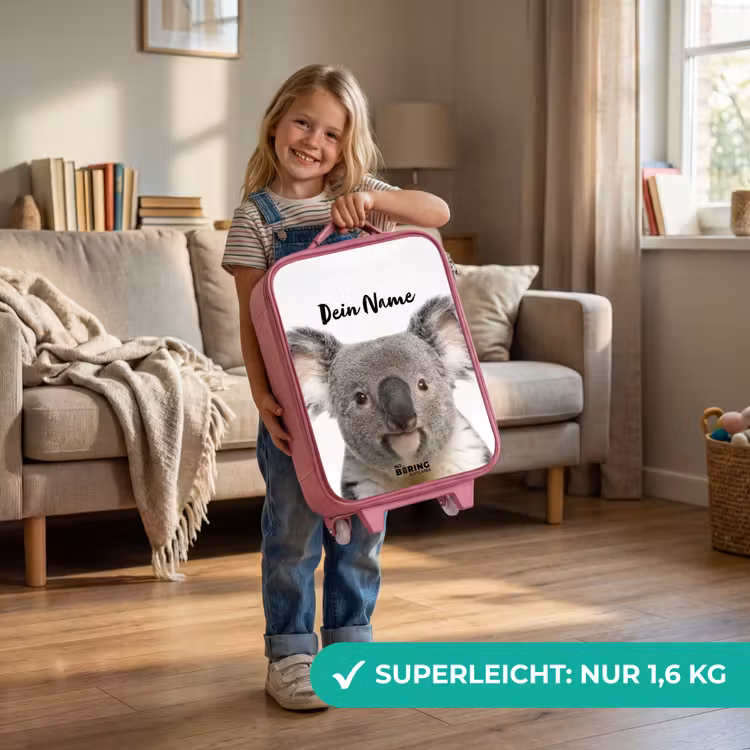 Kinderkoffer Rosa mit Name - Niedlicher Koala-Bär — 3