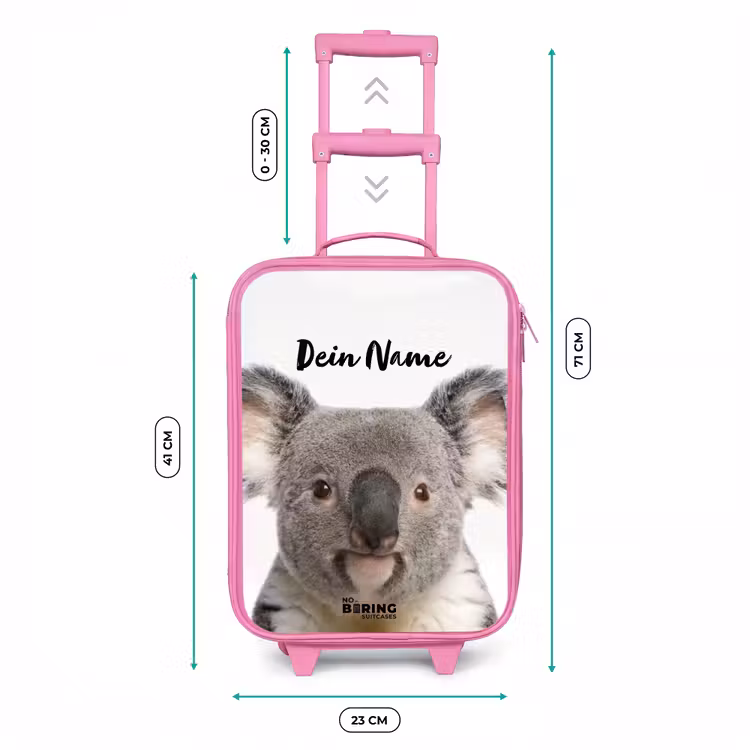 Kinderkoffer Rosa mit Name - Niedlicher Koala-Bär — 7