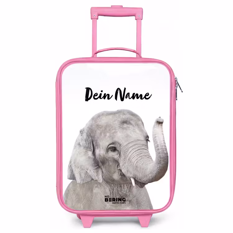 Kinderkoffer Rosa mit Name - Oscar Elefant — 1