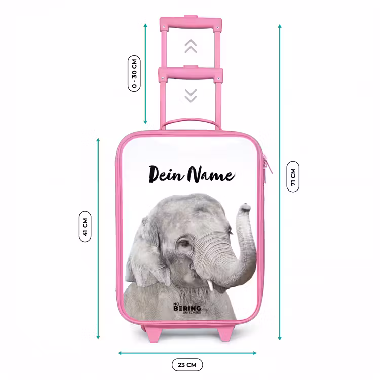 Kinderkoffer Rosa mit Name - Oscar Elefant — 7