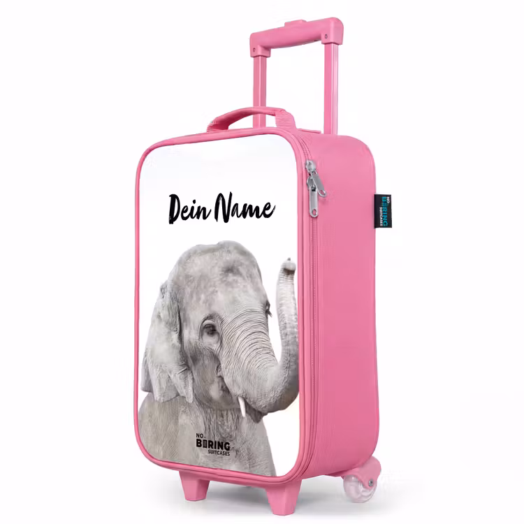 Kinderkoffer Rosa mit Name - Oscar Elefant — 8