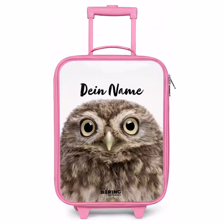Kinderkoffer Rosa mit Name - Ulke Eule — 1