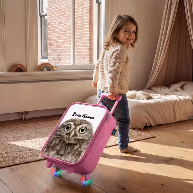 Kinderkoffer Rosa mit Name - Ulke Eule — 2