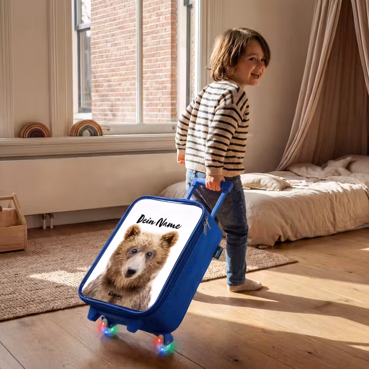 Kinderkoffer Blau mit Name - Bennie Bär — 2