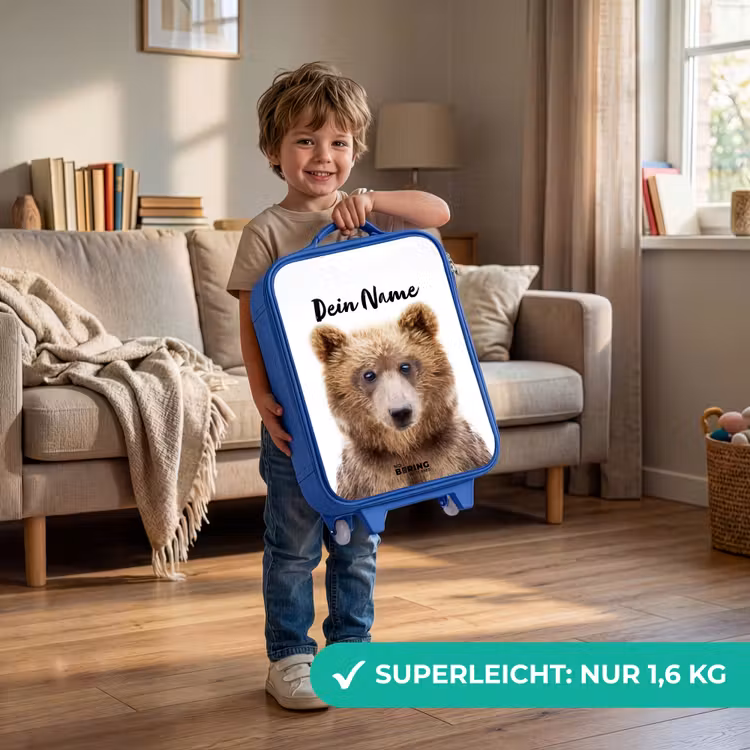 Kinderkoffer Blau mit Name - Bennie Bär — 3