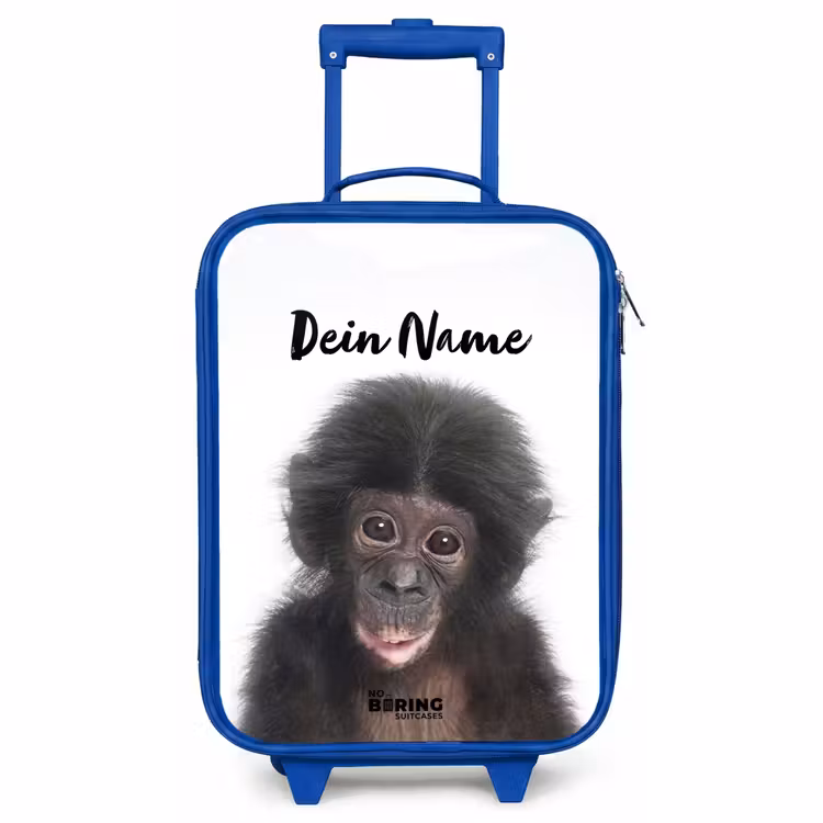 Kinderkoffer Blau mit Name - Charlie Chimp — 1