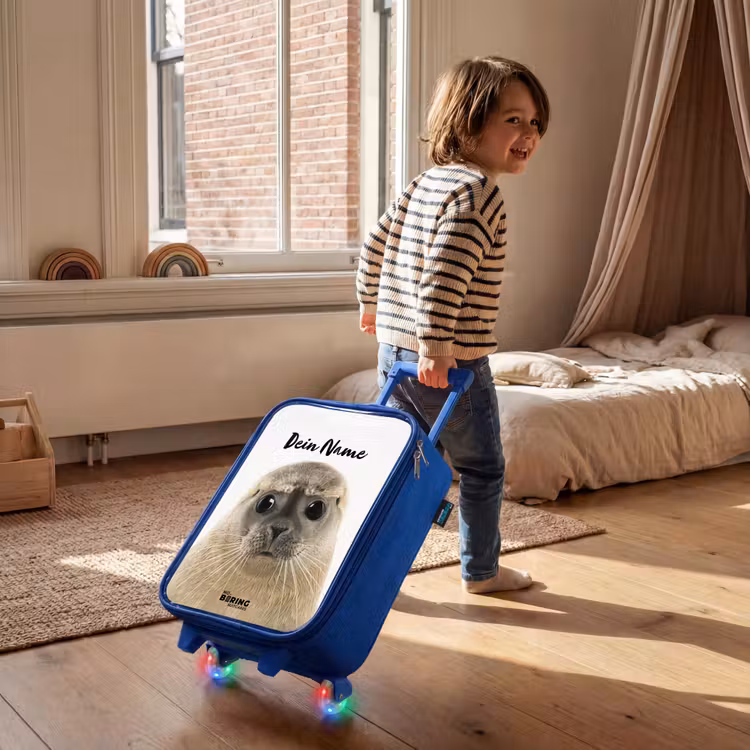 Kinderkoffer Blau mit Name - Zyon-Siegel — 2