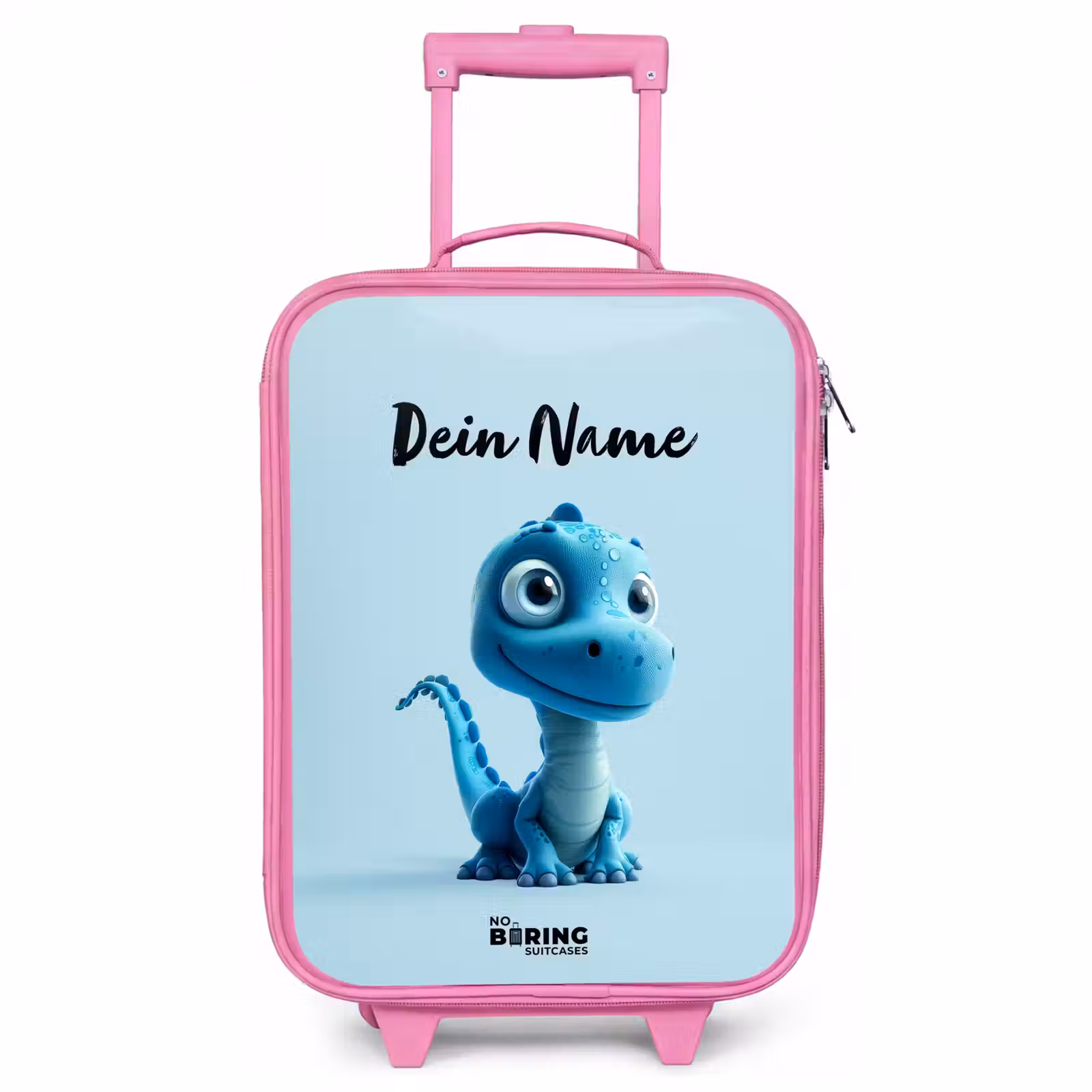 Kinderkoffer Rosa mit Name - Glücklicher Bronto — 1