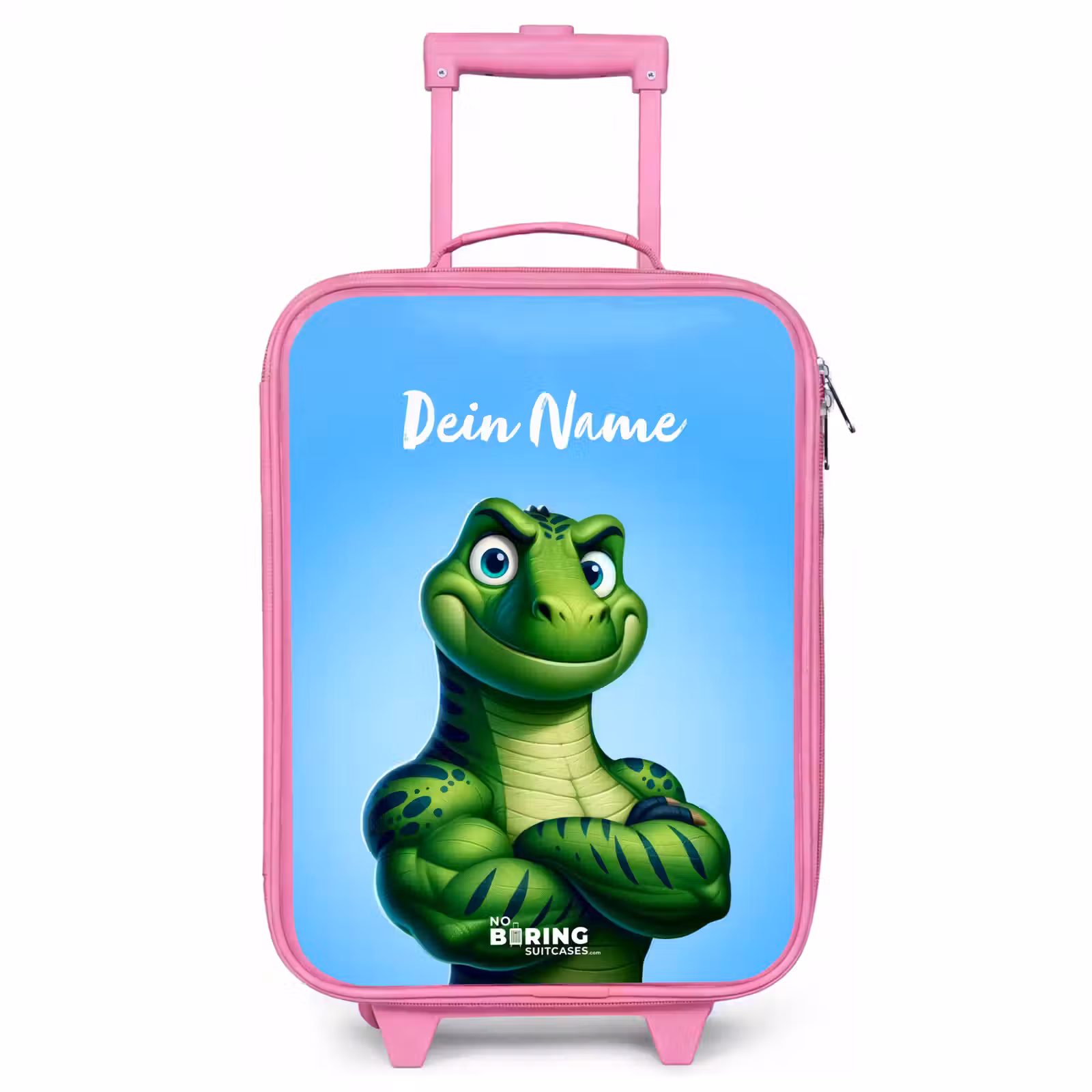 Kinderkoffer Rosa mit Name - Muskelsaurus — 1