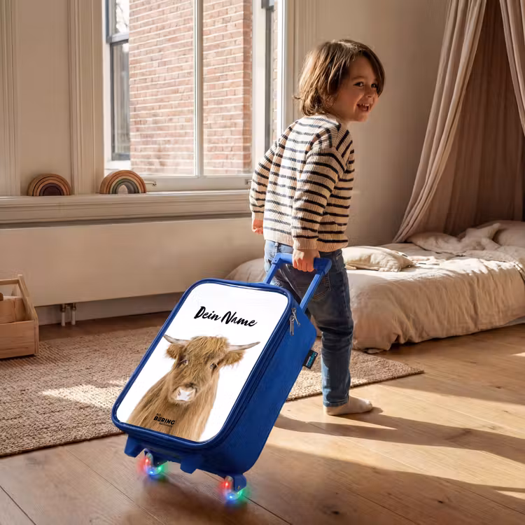 Kinderkoffer Blau mit Name - Halbe Hooglander — 2