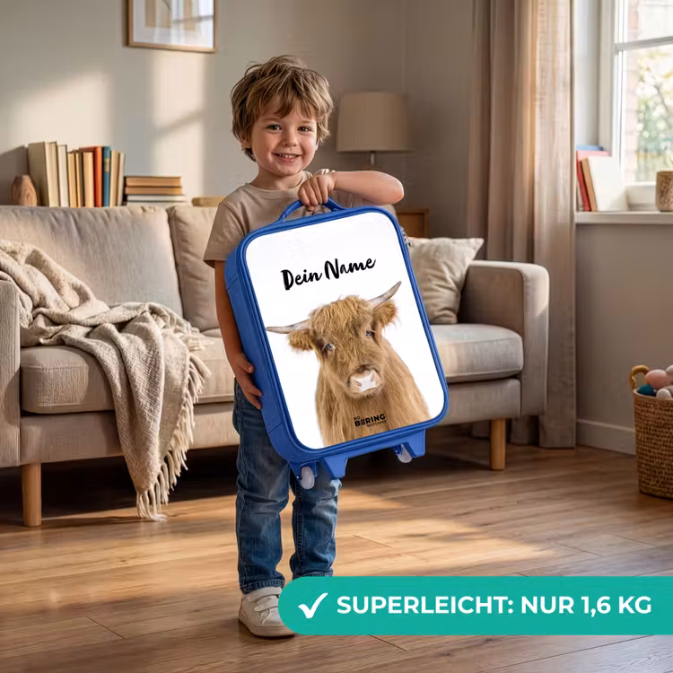 Kinderkoffer Blau mit Name - Halbe Hooglander — 3