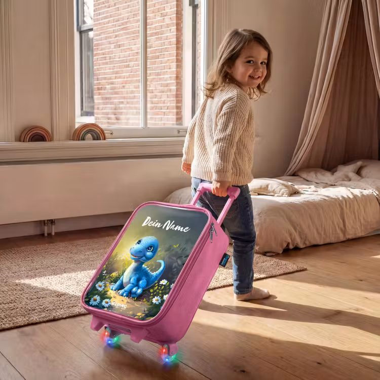 Kinderkoffer Rosa mit Name - Branco Brontosaurus — 2