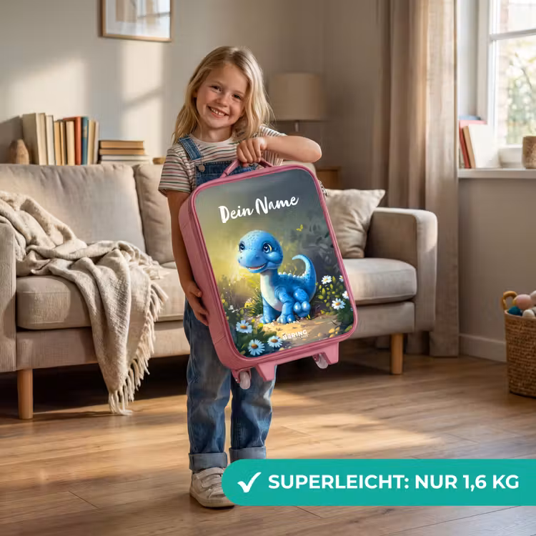 Kinderkoffer Rosa mit Name - Branco Brontosaurus — 3