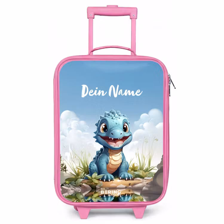 Kinderkoffer Rosa mit Name - Darius Dino — 1