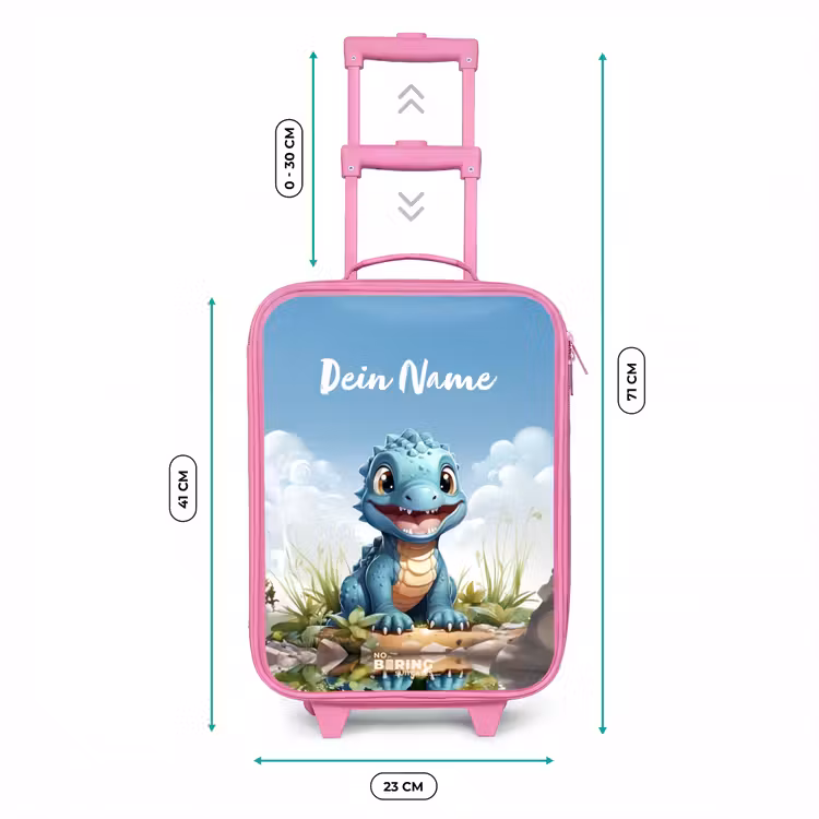 Kinderkoffer Rosa mit Name - Darius Dino — 7