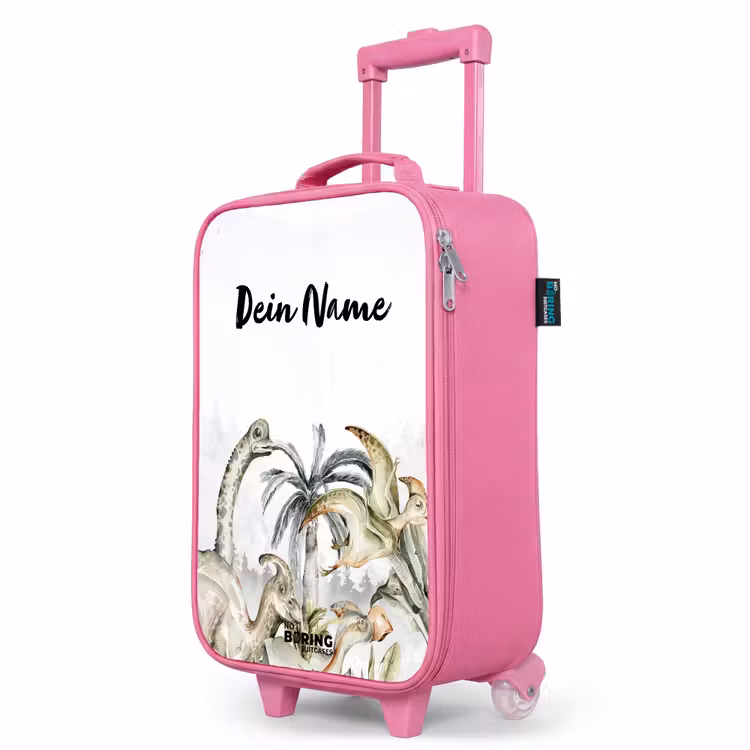 Kinderkoffer Rosa mit Name - Dino-Dschungel — 8