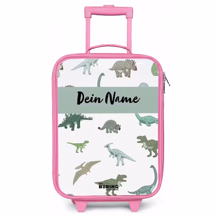Kinderkoffer Rosa mit Name - Dino-Dynastie — 1