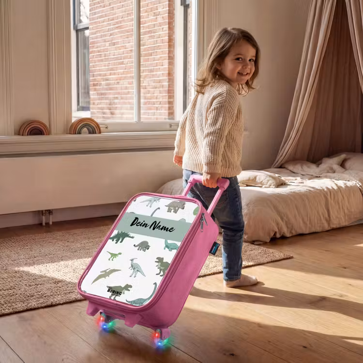 Kinderkoffer Rosa mit Name - Dino-Dynastie — 2