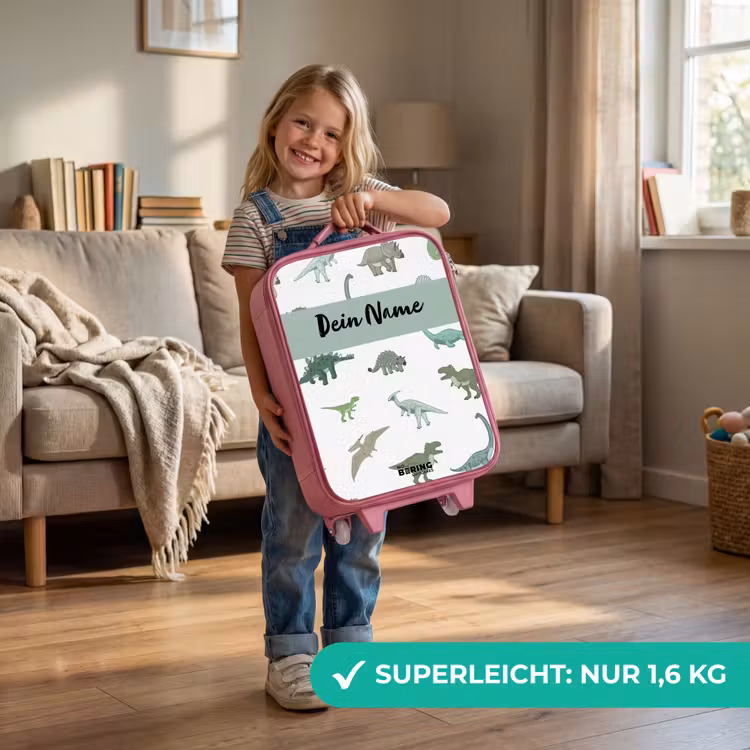 Kinderkoffer Rosa mit Name - Dino-Dynastie — 3