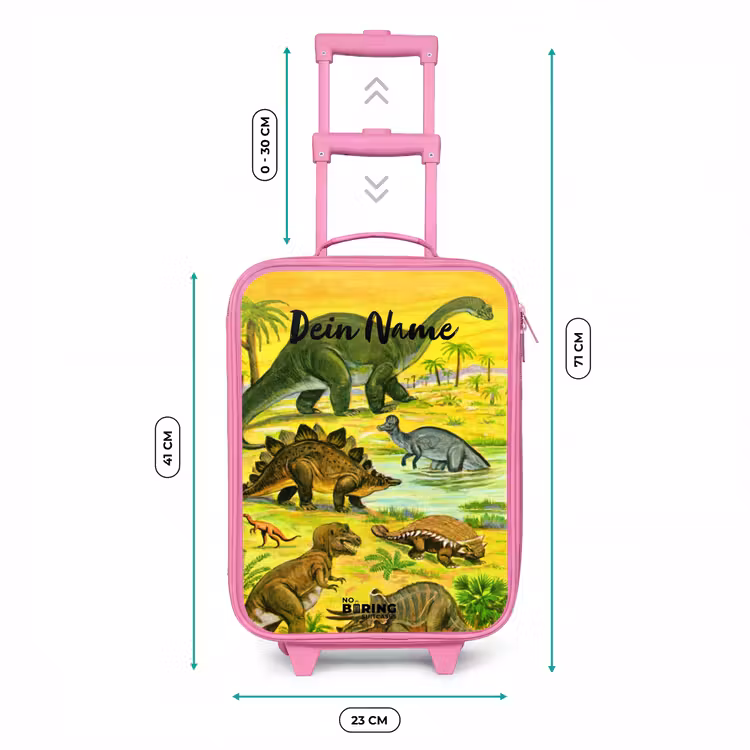 Kinderkoffer Rosa mit Name - Dinosaurier im Dinosaurierland — 7